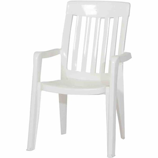 Sieger Stapelstuhl Palma weiß Kunststoff 