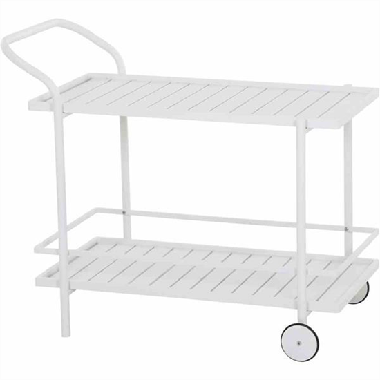 Siena Garden Bali Servierwagen 98 x 57 x 83 cm matt weiß 