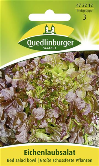 Eichblattsalatsamen 'Red Salad Bowl'