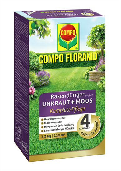 Compo FLORANID Rasendünger gegen Unkraut+Moos Komplettpflege 