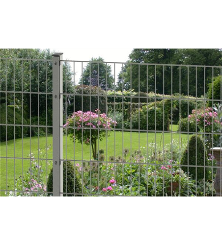 Doppelstabmattenzaun 183 x 251 cm, feuerverzinkt / silbergrau, 6/5/6, Premium