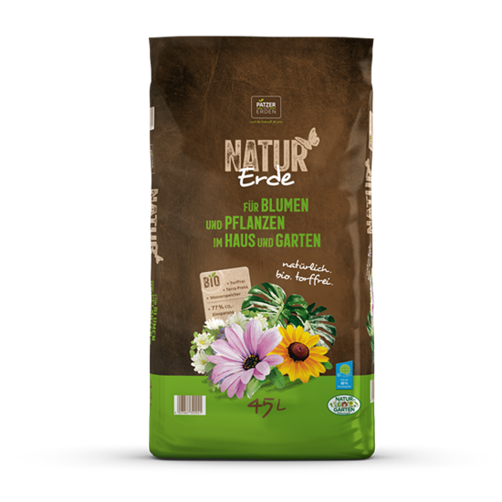 NATUR Erde für Blumen und Pflanzen im Haus und im Garten NATUR Erde für Blumen und Pflanzen im Haus und im Garten