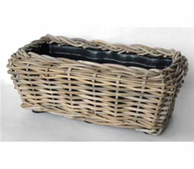 Drypot Rattan Grau 50x26x18cm grau