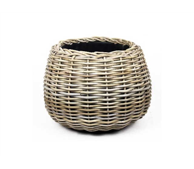 Topf Tina 45x34cm Rattan grau
