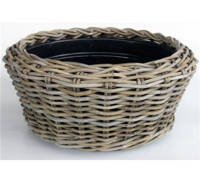 Drypot Schale Rattan Grau D55H24cm