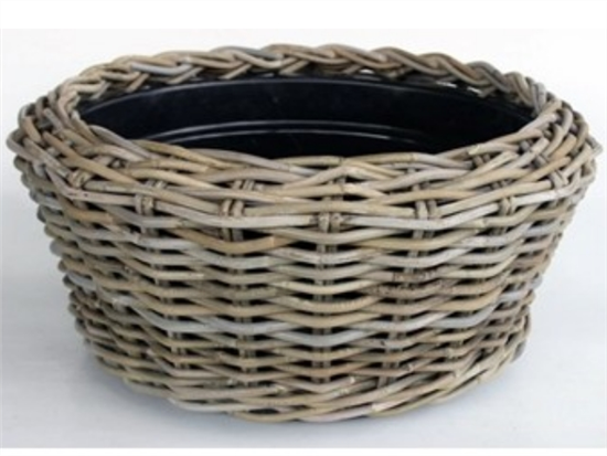 Drypot Schale Rattan Grau D55H24cm