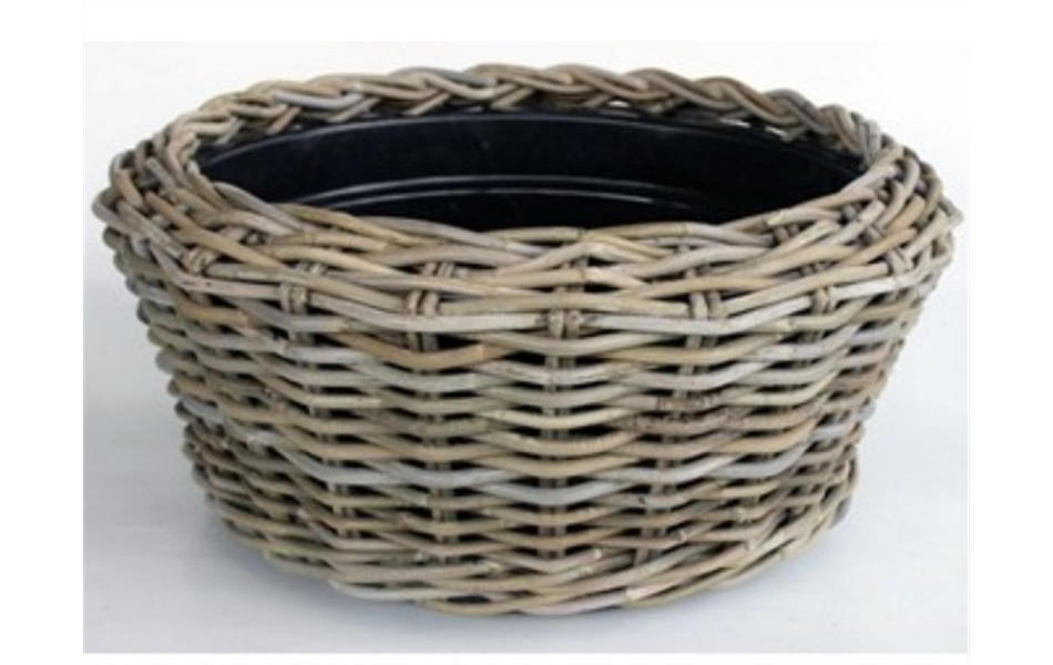 Drypot Schale Rattan Grau D55H24cm