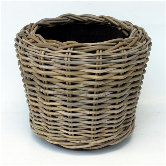 Drypot Rattan Grau D34H30cm Drypot Rattan Grau D34H30cm