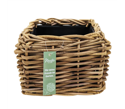 Drypot Rattan Blond 25x25H18cm eckig - Outdoor