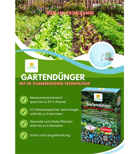 Gartendünger mit 3 D Wasserspeicher 4 kg Gartendünger mit 3 D Wasserspeicher 4 kg