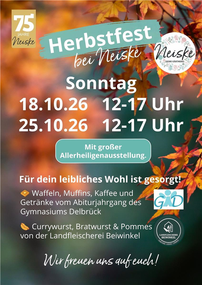 Herbstfest Sonntag 18.10.2026 