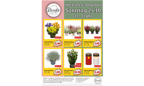 Angebote Herbstfest 25.10.2026